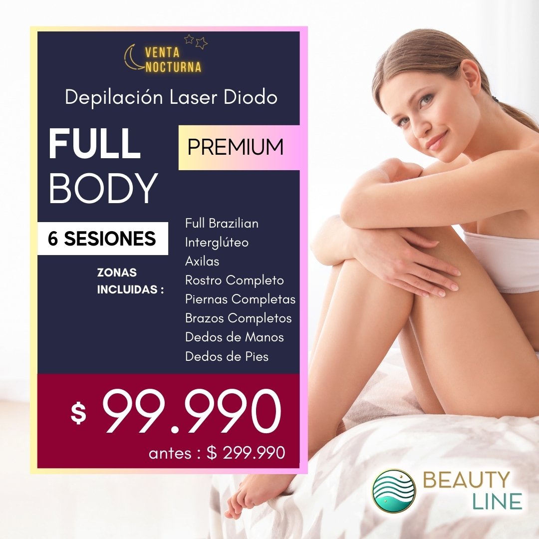 Venta Nocturna – Depilación Láser FULL BODY PREMIUM – Sesiones