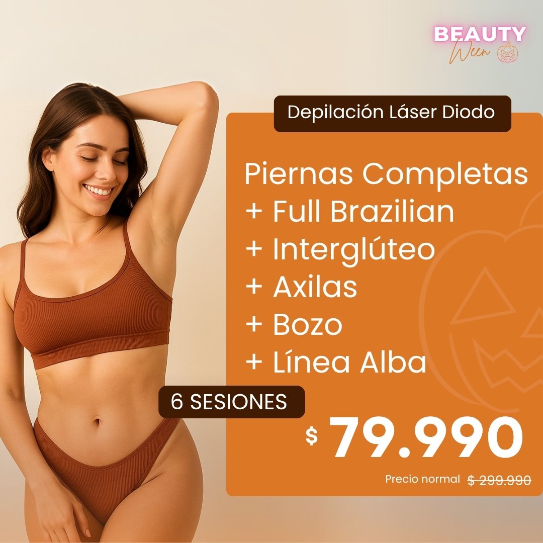 FULL BODY - Piernas Completas + Full Brazilian + Interglúteo + Axilas + Bozo + Línea Alba