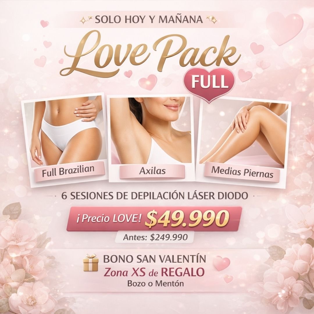 💖 Love Pack FULL – Depilación Láser Diodo (San Valentín)
