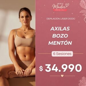Axilas + Bozo + Mentón |  Láser Diodo – 6 Sesiones