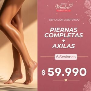 Piernas Completas + Axilas |  Láser Diodo – 6 Sesiones